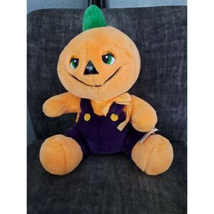 Vintage 1988 Wonder Toys‎ Halloween Decoration  Pumpkin Head Man Plush With Tag.